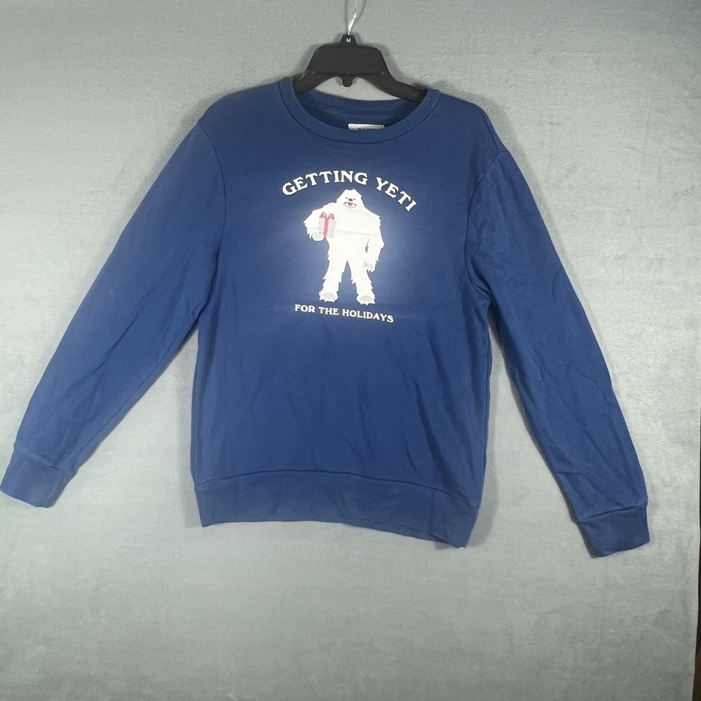 Old Navy Women's S Blue Getting Yeti For The Holidays Graphic‎ Sweatshirt Small
